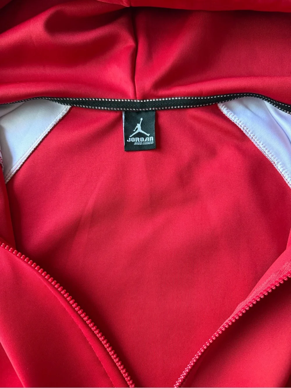 Jordan Red Full-Zip Hoodie with Black Graphic Sleeves